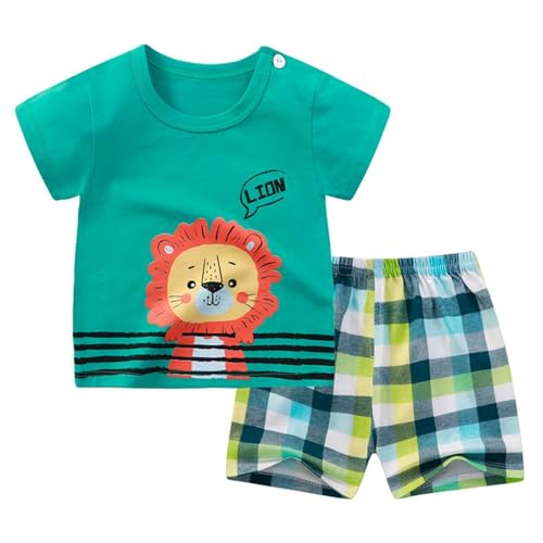 Generico Completo Bambino 2 Pezzi Body Estiva Neonato Set di Magliette Bimbo Completini e Coordinati Gentiluomo Cotone Lino Maglietta Pantaloncini Design Regalo Festivo per Ragazzi 1-4 Anni