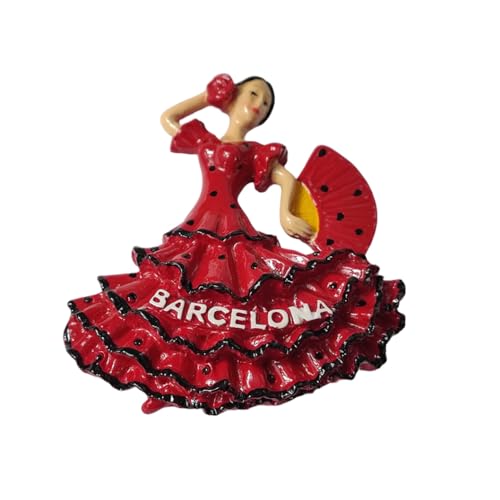 Imán de nevera 3D Bailarina Flamenca de Barcelona 10x10 cm miniatura 2
