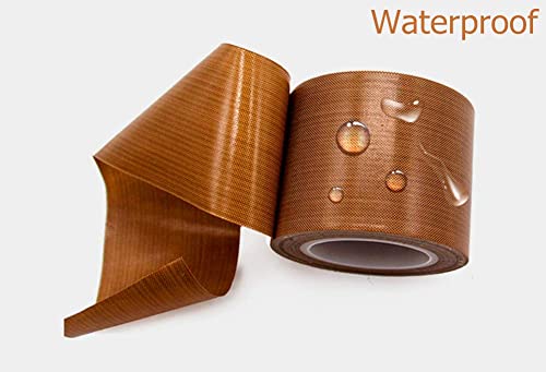 Image of 2Pieces Teflon Tape Fiberglass High Temperature PTFE Fabric Roll with Adhesive Heat Resistant for Vacuum Sealer(2inchx 33feet X 0.18mm)