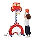 Kinder Basketballständer Höhenverstellbar von 124 bis 178 cm| Basketballanlage mit Einstellbare |Basketballkorb-Fußball|Fußballtor-Ballspiele, interaktives Lernspielzeug für Babys, Kleinkinder (rot)