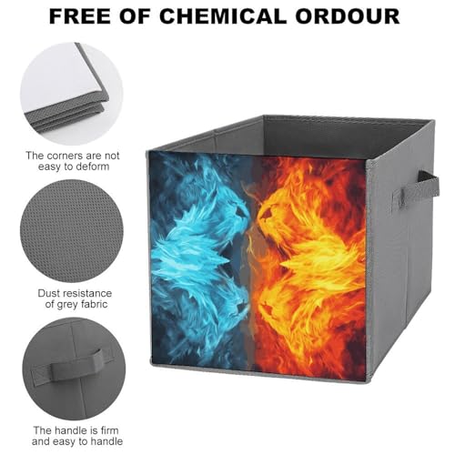Paniers de rangement imprimés Fire Vs Ice pour vêtements - 4