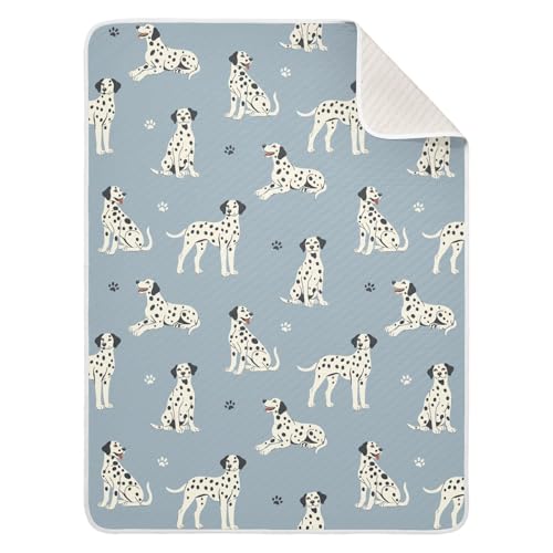 Image of Dalmatian Dogs Paw Gray Blue Baby Swaddle Blanket for Boys and Girls, Muslin Baby Receiving Swaddle Blanket, Soft Cotton Nursery Swaddling Blankets for Newborn Toddler Infant