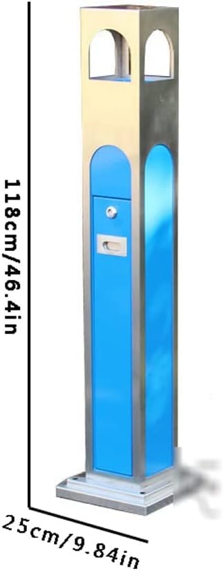 Floor Ash ColumnVertical Cigarette Butt Column Ashtray Trash Can Ashtray Trash Can Stainless Steel Ash Column Outdoor Square Paint Small Cigarette Butt Column,