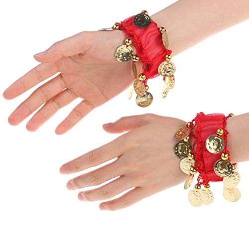 Healifty — Pulseiras de dança do ventre de chiffon dourado acessório de dança do ventre (amarelo), V