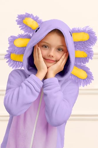 Unisex Kids Halloween Animal Costume Cute Hooded Zipper Onesie 4-12 Years2