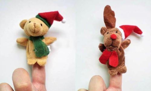KiraToys 5x Christmas Finger Puppets. 5 styles per set: Reindeer, Snowman, Santa, Penguin and Teddy Bear