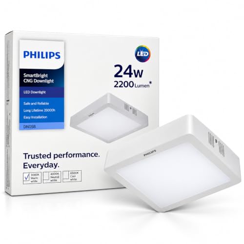 SmartBright 24W LED Sıva Üstü Kare Tavan Armatürü – 2200 Lümen, 3000K Sarı Işık, 29,5x29,5 cm, 220V, Beyaz Kasa