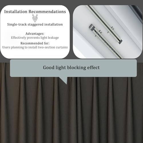 Aluminum Ceiling Mount Sliding Shower Curtain Rod Track - 8.5ft (2x130cm) Room Divider for Bedroom, Dressing Room, Privacy Shelter - Black Finish