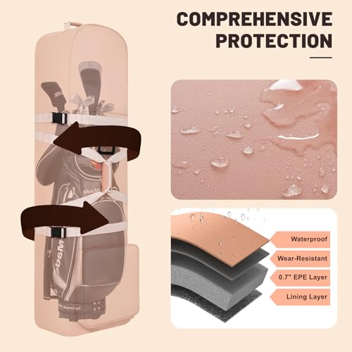 image for DAREKUKU Soft Golf Travel Bags with Stabilizing Straps, 900D Heavy Dut