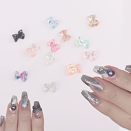 108 Pieces 3D Acrylic Butterfly Charms And Cute Bear Resin Nail Art Decorations Set, Includes 72 Pieces Crystal Bear Shaped Rhinestones And 36 Pieces Acrylic Butterfly Nail Charms For Diy Nail Art… #TOP4