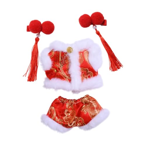 F Fityle Conjunto de 4 Piezas para muñecas con Abrigo y Pantalones de año Nuevo, Accesorios para muñecas de 15-17cm