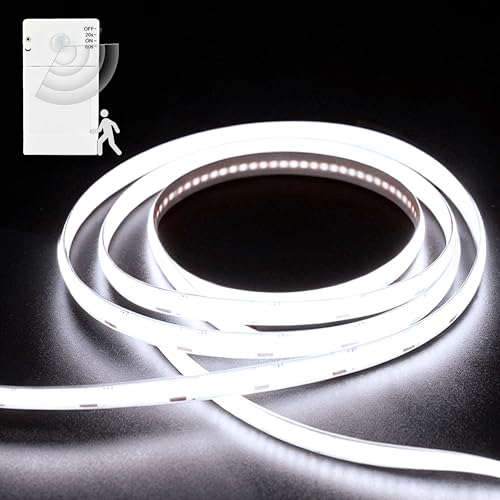 echosari COB Strip Lights Battery Powered 3.3Ft Motion Sensor Cool White