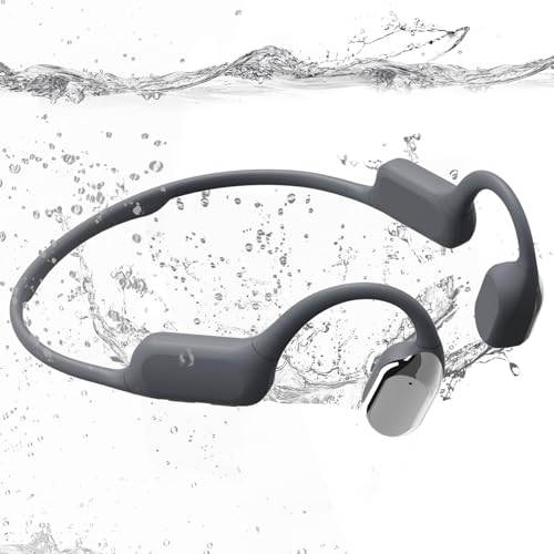 MARLALL Swimming Bone Conduction Headphones with Night Safety Light, IP68 Waterproof MP3 Mode...