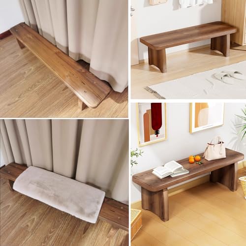 Banco de madera para entrada y comedor de 90 cm mueble de interior versátil 8