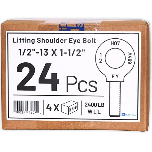 Image of Case of 24 Pcs Lifting Shoulder Eye Bolts 1 /2 inch-13 X 1-1 /2 inch