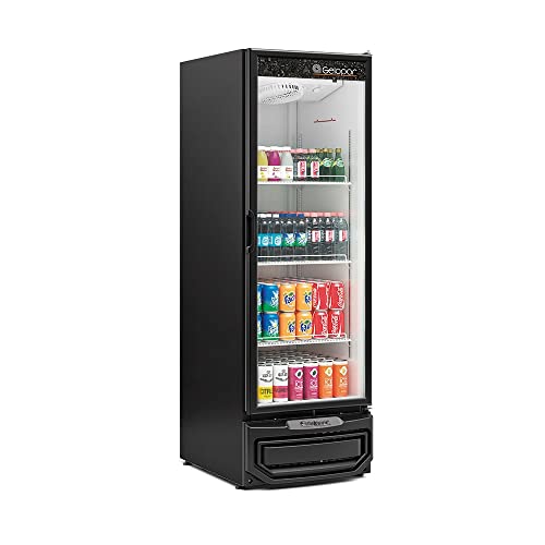 Refrigerador/Expositor Vertical GRV-57P PR Preto Degelo Automático Porta de Vidro Duplo Temperado Iluminação em LED 570 L Gelopar 220v