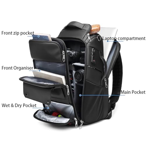 Camera Backpack with 17 Inch Laptop Compartment, Camera Bag Professional for SLR DSLR Mirrorless for Photographers (Black)3