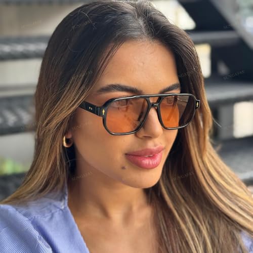 Retro Square Aviator Sunglasses Women Men Fashion Rectangle Sun Glasses 70s Classic Vintage Shades2