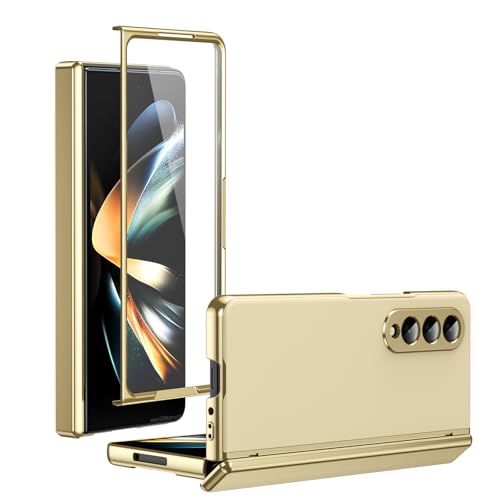 Coque rigide Samsung Galaxy Z Fold 3 5G or mat étui haut de gamme avec film thermique AG