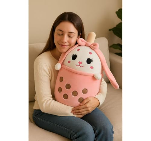 Image of Fuzzbuzz Boba Soft Toy - 22cm Plush Stuffed Animal for Toddlers 18M+ | Ultra-Soft Cuddly Toy for Boys & Girls | Adorable Baby Plushie Ideal for Snuggling & Gifting (Bunny)