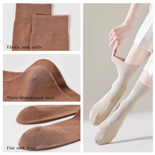 Thin Crew Socks for Women, Soft Cotton Socks for Casual & Dress Occasions3
