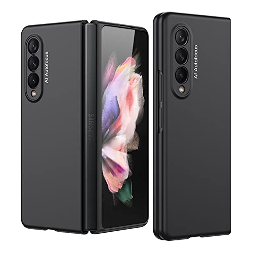 Olycism Compatible para Samsung Galaxy Z Fold 3 Funda Carcasa Silicona Protector TPU Airbag Anti-Choque Ultra-Delgado Anti-arañazos Case Borde de Silicona Suave Negro