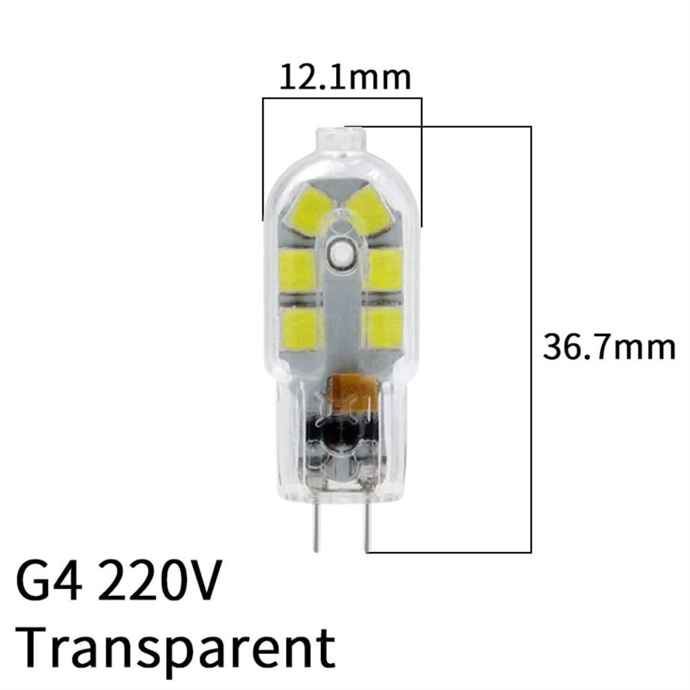 YSJX Lighting, Confezione da 20, Lampadina a LED Faretto G4/G9 AC220V 2W SMD2835 Lampadario a LED con copertura trasparente/lattiginosa(Cold White,G9 220V Milky)