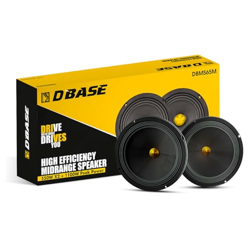 Image of DBASE DBMS65M 6.5 inch (16.5 cm) High Efficiency Midrange Car Speakers | 1100W Peak Power | 200W RMS | 4 Ohm | Powerful Sound for Cars, Jeeps & SUVs