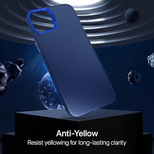 Image of Vaku Luxos Matte Dazzle Back Cover for iPhone 15 Plus Shock Proof Airbag Protection TPU Case Scratch Resistant Slim Thin Military-Grade Protection - Blue