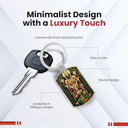Image of Stylish Metal Keychains with Permanent Glossy Print - Inspirational Quotes & Spiritual Designs - Perfect Key chains for loved ones, Personal Use, Gifts & Return Gifts