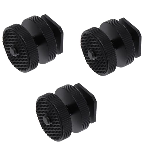 Yardenfun Hot Shoe Mount Adapter for Camera 3pcs Tripod Screw Converter for Led Light Microphone Mount