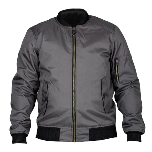 RKsports Motorcycle Motorbike Scooter Waterproof Bomber Jacket CE Armoured (UK, Alpha, 6XL, Regular, Regular, Grey)