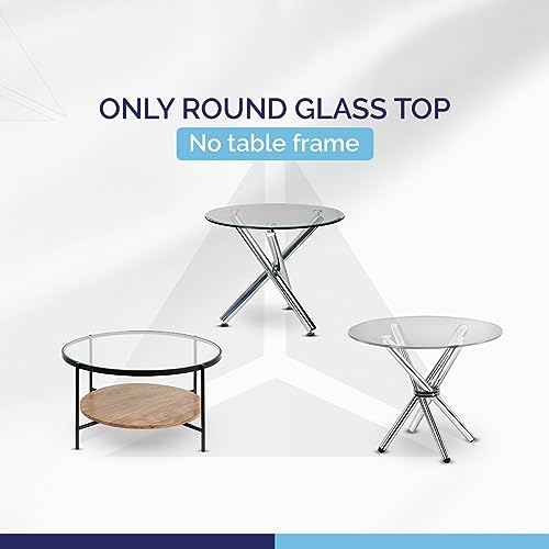Image of Round Table Top | 8mm Clear Toughened Glass | 30 x 30 Inches | Dining, Coffee & Side Table | Home & Office Use | Made in India (TR30)