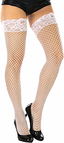 Image of ToBeInStyle Women's Vibrant Large Net Fishnet Thigh High Elastic Nylon Novelty Stockings