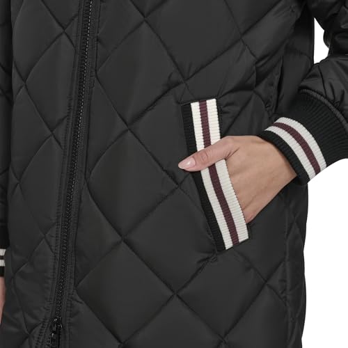 Champion Women's Mid-Length Diamond Quilted Shawl Collar Jacket, Black, Large - image 2