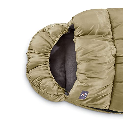 Guide Gear -15 Degree Fleece Lined Sleeping Bag For Adults And Kids Warm Winter Cold Weather Lightweight Portable For Camping, Backpacking, Hiking, Outdoors #TOP1
