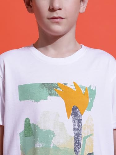 Image of Li'l Tomatoes Boys Cotton T-Shirt | Graphic Printed Half Sleeve Casual Summer Wear | Soft & Breathable | 9-16 Years