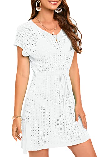 Timuspo Women’s White Crochet Beach Cover Up - Image 4