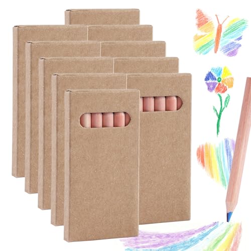 Tikplus 60 Stück Regenbogenstifte Kinder, 7 in 1 Regenbogen Buntstifte Klein, Mini Mehrfarbige Farbstifte für Kunst, Zeichnen, Skizzieren, Färbung, Mitgebsel Kindergeburtstag