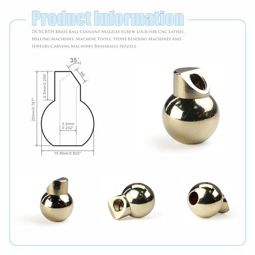 Image of 10 PCS M6 15.8MM Brass Ball Coolant Nozzles Screw Lock for Cnc Lathes, Milling Machines, Machine Tools, Stone Bending Machines And Jewelry Carving Machines Brass Ball Coolant Nozzles