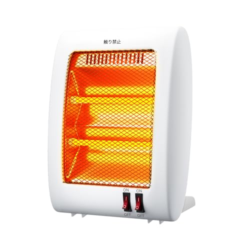 電気ストーブ 小型 足元ヒーター 2段階切替 3秒速暖 遠赤外線 転倒オフ...