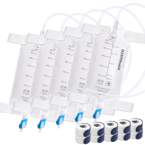 YOOGUSTO 5 Pack Nephrostomy Bags 600ml