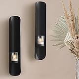 Art Maison Black Wall Sconce Candle Holder, Glass & Metal Wall Decor for Living Room, House Sconce 3