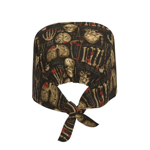 Image of Working Cap Scrub Cap with Sweatband Adjustable Unisex Women Tie Back Hat Nurse Surgical Caps