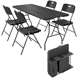 Outsunny Conjunto de Camping Plegable de 5 Piezas 180x74x74 cm Negro