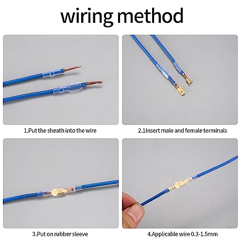 KOXXIAMOQ 300 Male Female Wire Spade Connectors, 2.8mm 4.8mm 6.3mm Electrical Wire Connectors - Image 3