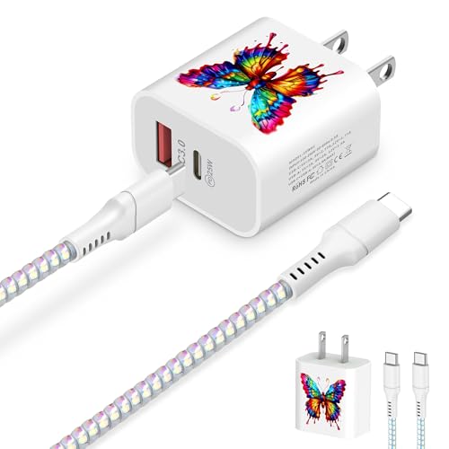 for iPhone 17 Charger Fast Charging,USB C Charger Block 25W Dual Port Wall Charger Adapter Plug Cute iPhone 16 Chargers with 3.94FT Type C Cable Cord for iPhone 17Pro Max/16/15/15Pro/iPad/Galaxy S25