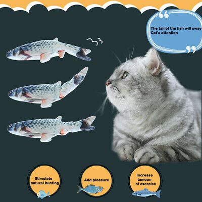 KAIXIANG Brinquedo de pelúcia realista para gatos elétrico de gato, erva-gato, brinquedo de pelúcia