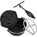 KESSER® Dutch Oven Set BBQ 7,3 Liter, Feuertopf Schmortopf mit Edelstahluntersetzer, Gusseisen Topf mit Deckelheber Henkel und Schlitz für Themormeter, kochkessel Grilltopf für Oudoor & Indoor
