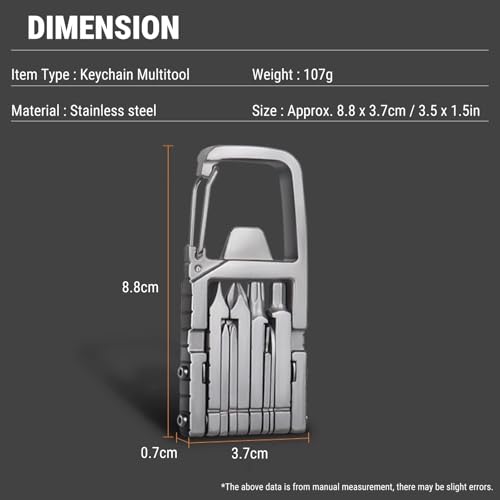 Uadme 12 in 1 Multitool Keychain, Stainless Steel Pocket Folding EDC Gadgets, Multi Tool for Screwdriver Bit, Knife, Bottle Opener and Outdoor Repair Tools, Tools Gifts for Men 3 Uadme 12 in 1 Multitool Keychain, Stainless Steel Pocket Folding EDC Gadgets, Multi Tool for Screwdriver Bit, Knife, Bottle Opener and Outdoor Repair Tools, Tools Gifts for Men - Image 3
